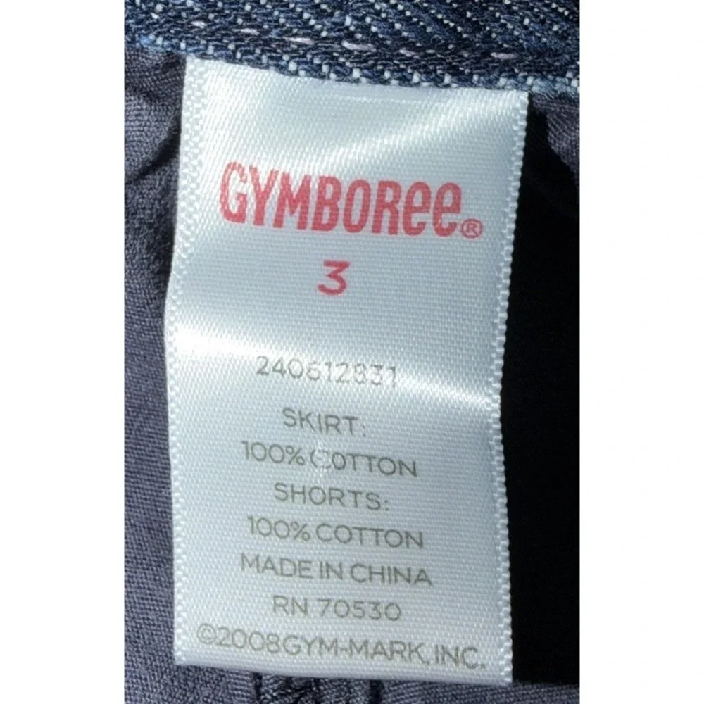 Gymboree Toddler Girl's Size 3T Denim‎ Jean Skirt/skort Pink Stiching